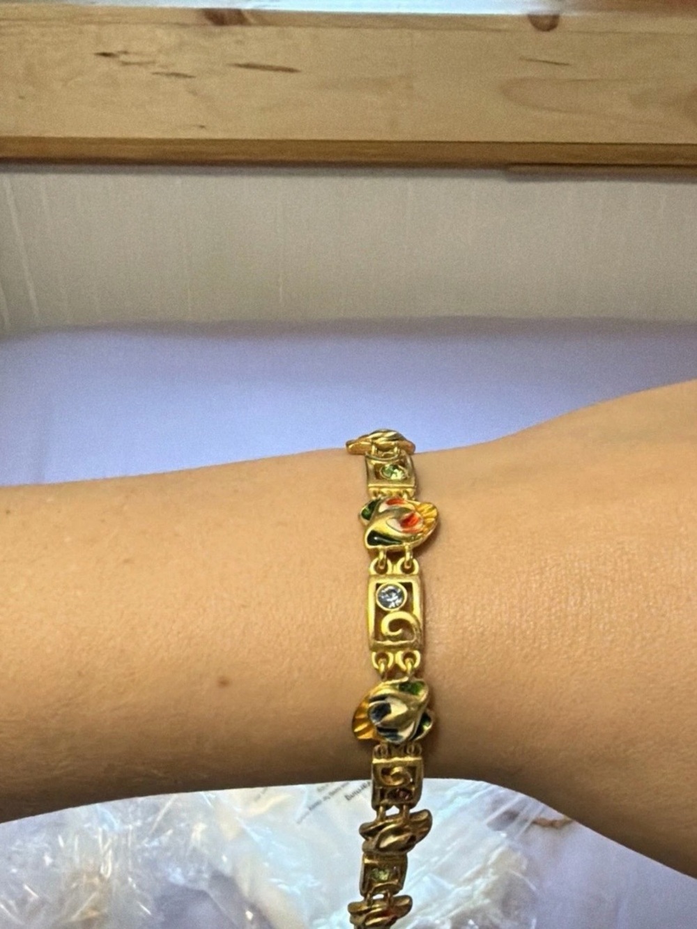 Vintage Joan Rivers Classics Collection Tulip Panel Link Tennis Bracelet